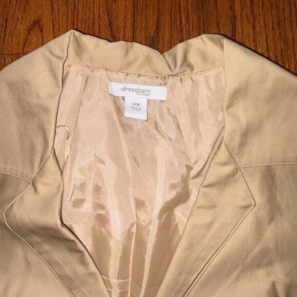 DRESSBARN Size 18W Beige Plus Size Lined Pleat Dress - Picture 4 of 6